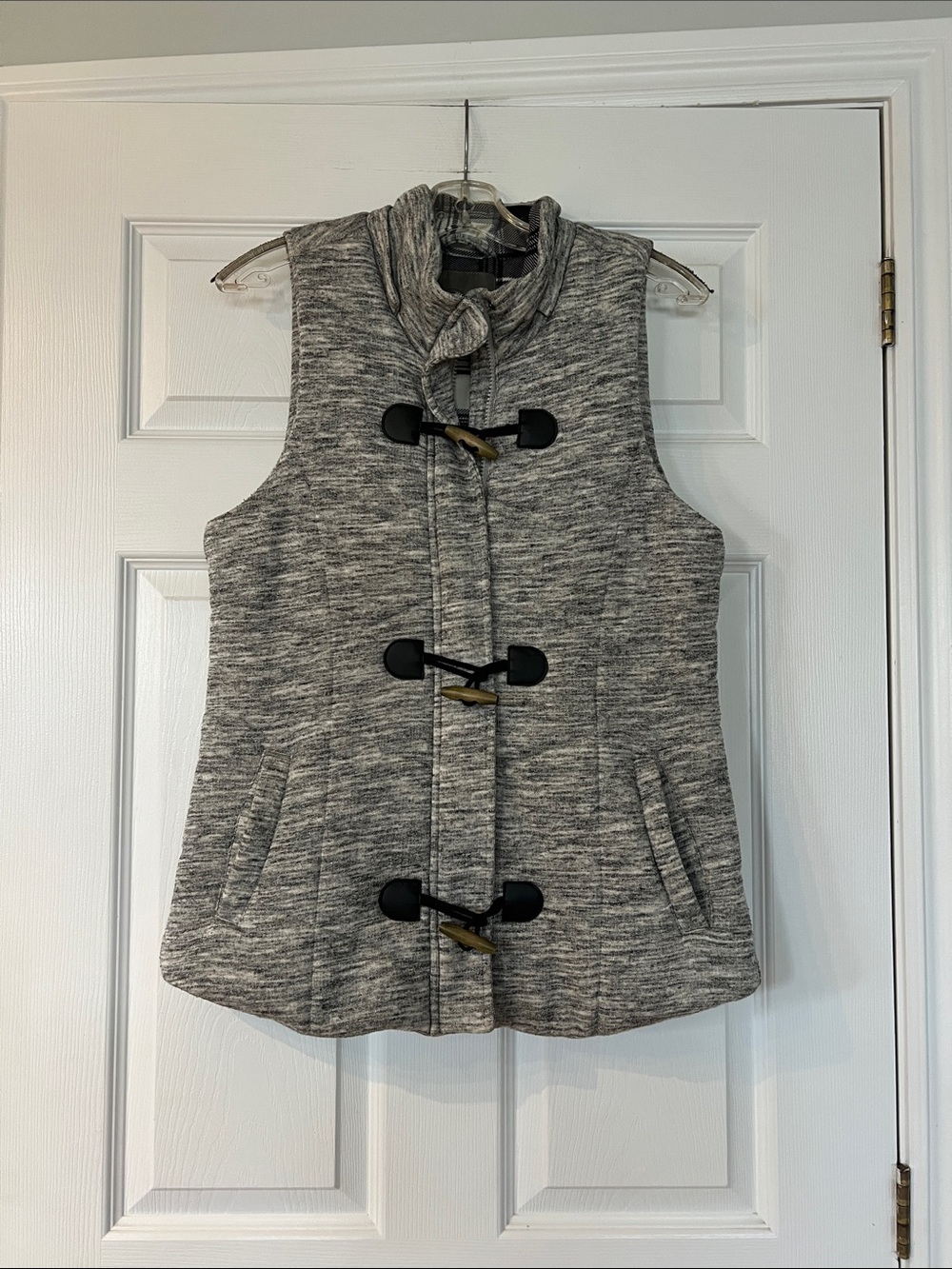 Maurices Gray Toggle-Front Quilted Vest